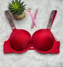 36C-❤️‍🔥Bright Red Rhinestone Straps Bra,❤️‍🔥 Brand New No Tags!