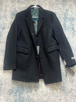 Michael Kors Slim Fit Black Wool Coat 36S damage interior sleeve