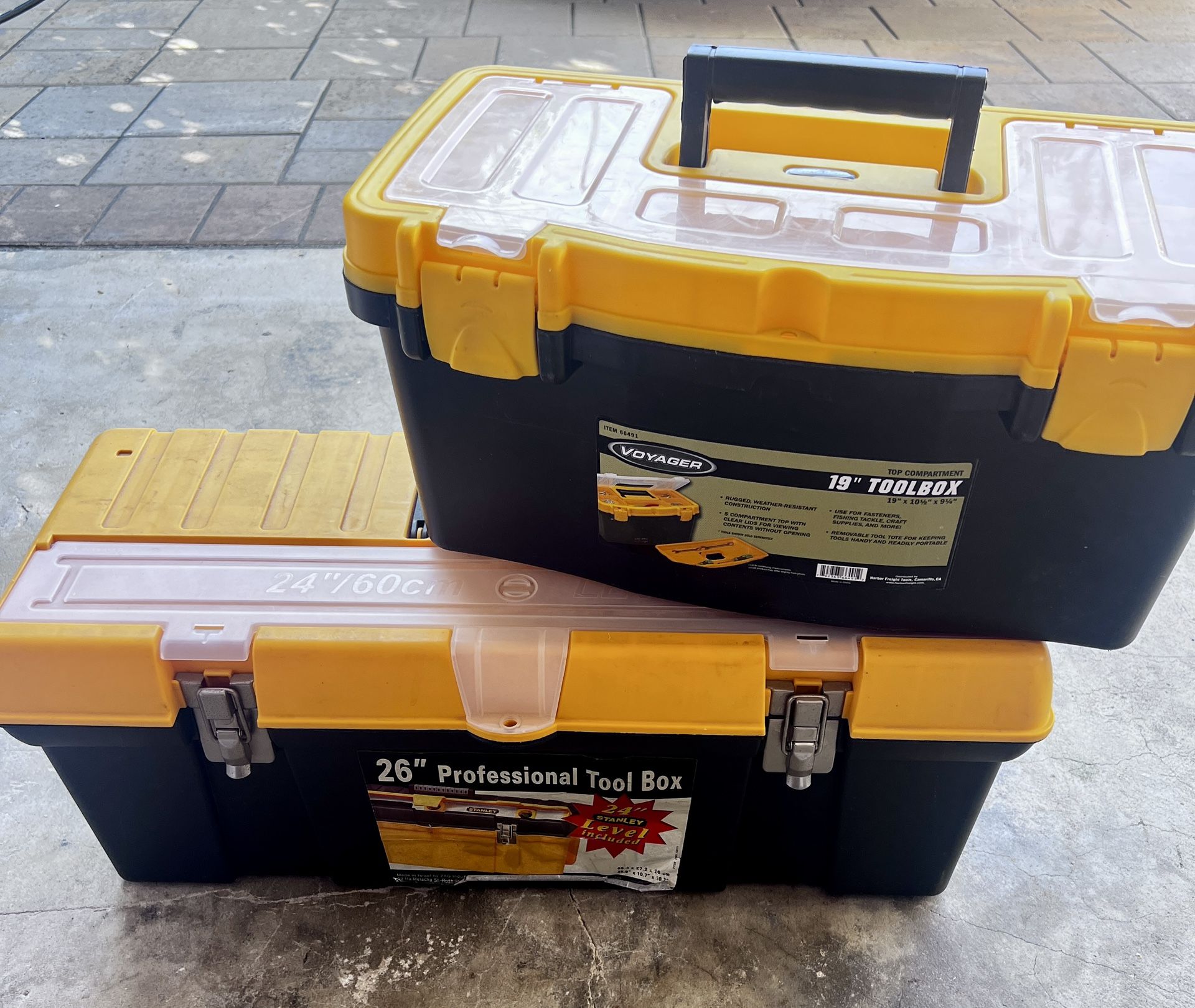 Two Plastic Tool Boxes