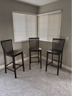 Wood Bar stools (3)