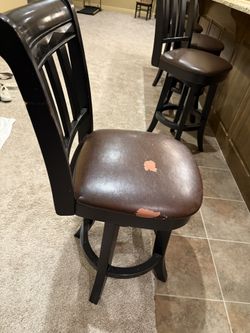 Wood Rotating Bar Stool Used 