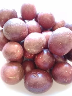 Fresh homegrown passion fruit