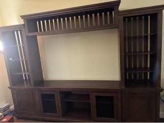 Solid wood entertainment center