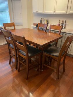 Counter Height Dining Table Set with 6 Chairs