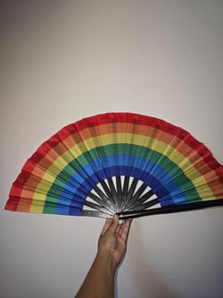 Big rainbow Festival hand fan🌈