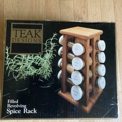 Teak Designs Filled Revolving Spice Rack New