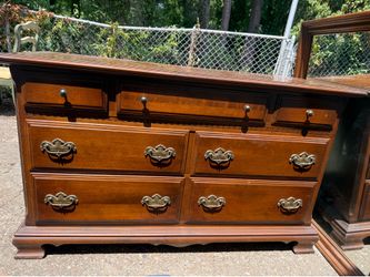Vintage Ethan Allen Dresser and Mirror