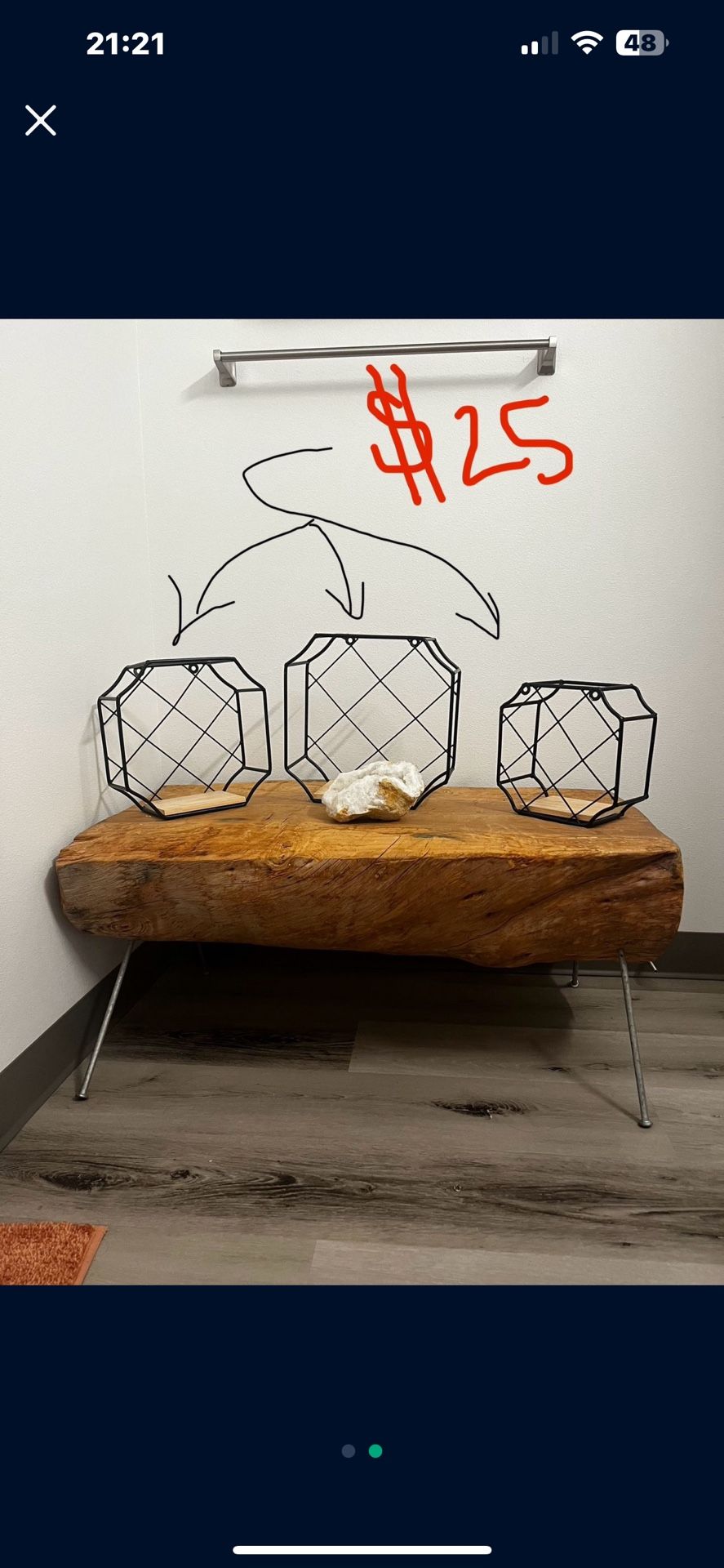 Wooden Bench And Wall Decor