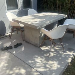 Concrete Outdoor Dining Table And Chairs 