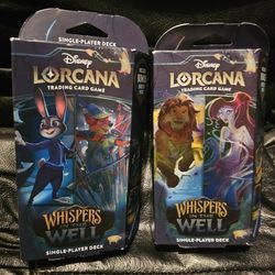Disney Lorcana: Whispers in the Well Set of 2 Starter Decks! 1 Booster Pack Per Box! New Sealed!