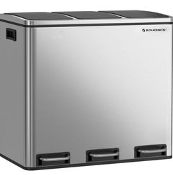 Stainless Steel Triple Garbage Cans
