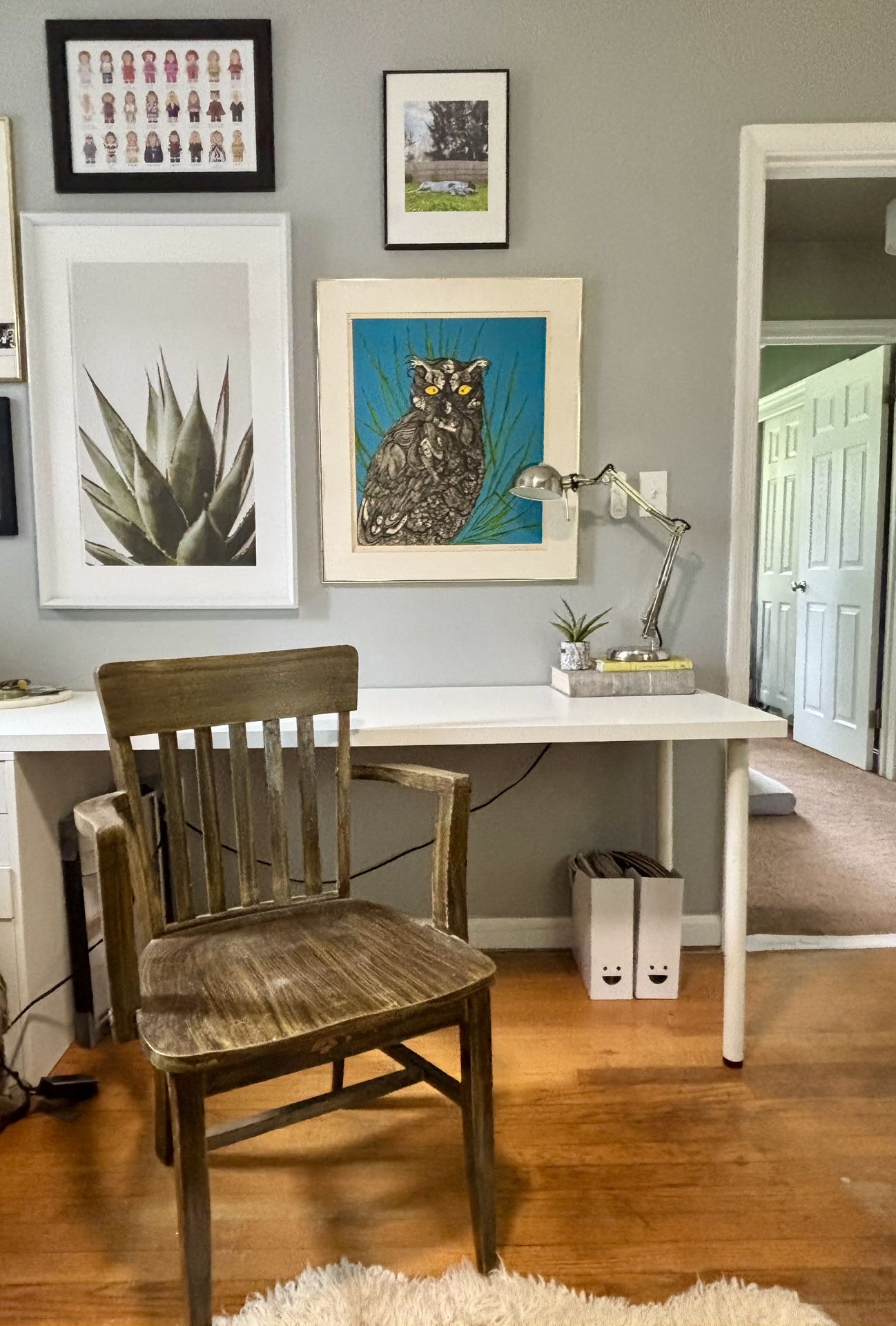 Vintage Solid Wood Armchair, Desk or Accent Chair