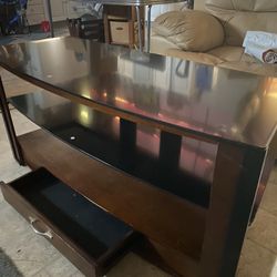 3 Tier Entertainment Table W/bottom Drawer