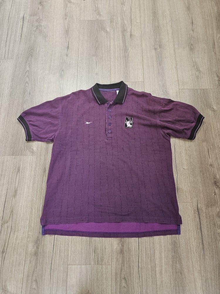 Vintage Reebok Northwestern Wildcats Polo Shirt Mens Size XL