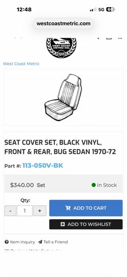 Have seat cover set 70 to 72 Vw sedan