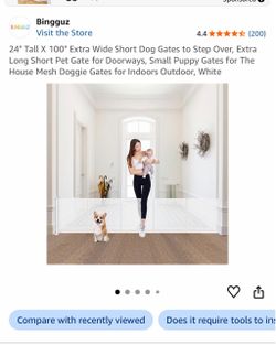 Bingguz 24" Tall X 100" Extra Wide Short Dog Gate