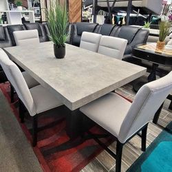 7PC Marble top Dining table set