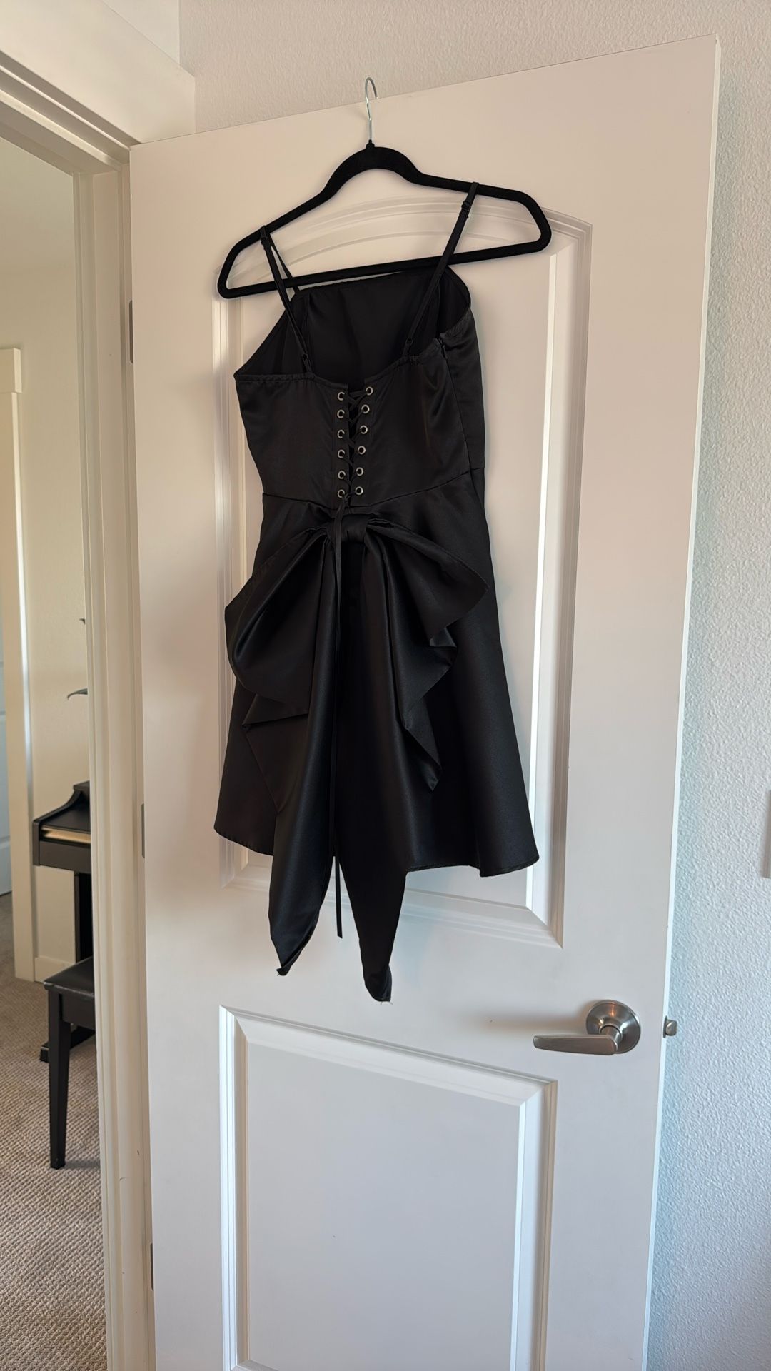 big bow black dress