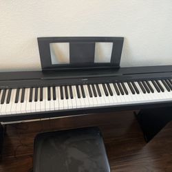 YAMAHA P45 Weighted Electric Piano With Stand, Bench And Yamaha Foot Pedal