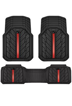New Universal HeavyDuty Rubber Floor Mats for Cars, Trucks, SUVs  Waterproof (E202)