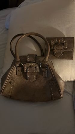 Brown leather bag & wallet
