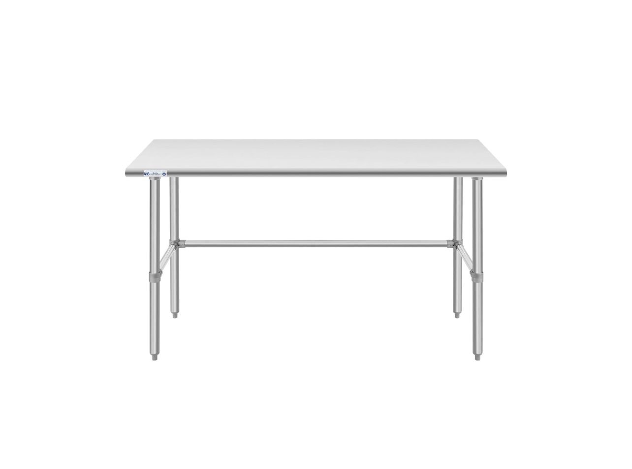 Hally Open Base Stainless Steel Table 24 x 60 Inches, NSF Commercial Heavy Duty Prep & Work Table with Galvanized Legs for Restaurant, Home and Hotel