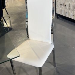 NEW DINING CHAIR WHITE LEATHERETTE 