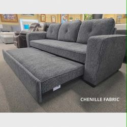 🔥 Chenille Fabric Sleeper Sofa | Pull-Out Bed | 🚚 Delivery Available 💳 Financing Available 🔥