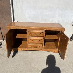 Antique Wooden China Cabinet Set With Table To Match