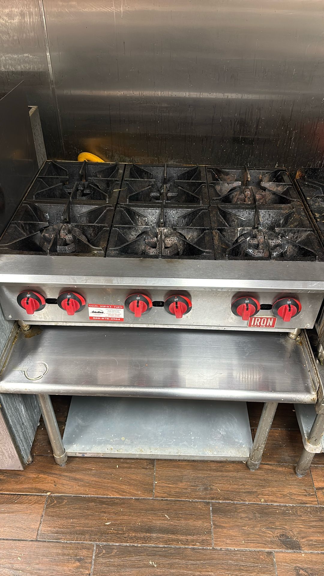 Used Commercial Gas Range Top / Burner Unit