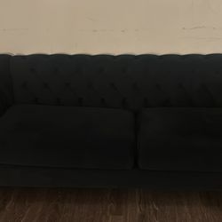 Black Sofa Gold Trim Edges 
