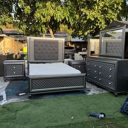 Juego de cuarto queen 6pc gray