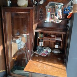 Victorian Cabinet with desk and Key. Make An Offer (contact info removed) 
