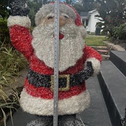 Large vintage light up waving Santa yard decoration