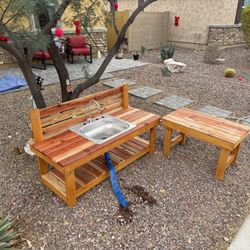 Redwood 5ft Long Mud Kitchen And Side Table 