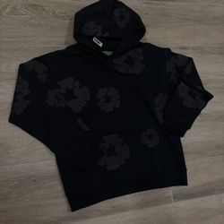 Black on black denim tear hoodie Size medium & Large