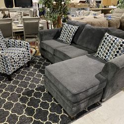 Sectional With Accent Chair