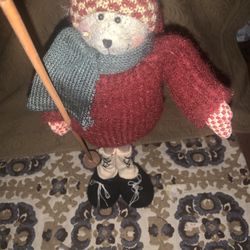 Vintage Winter Christmas Dog Figurine 15” 