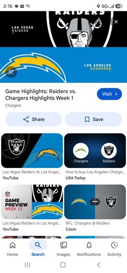 Raiders/Chargers, September 20th, 2 TIX