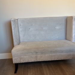 Velvet Gray Small Couch 