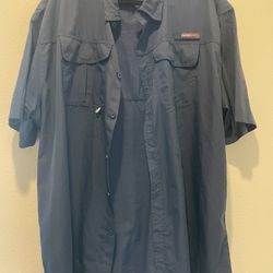 Swiss Alps Blue Fishing Shirt, 3XL