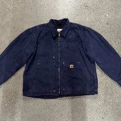 Vintage Carhartt Jacket Detroit Style XL Navy Blue