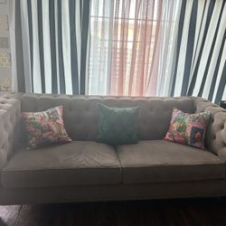 Set The Two Sofas Grey Color 