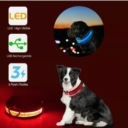Rechargeable Large LED Dogs Safety Collar