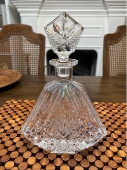 Beautiful crystal  glass decanter triangle shape