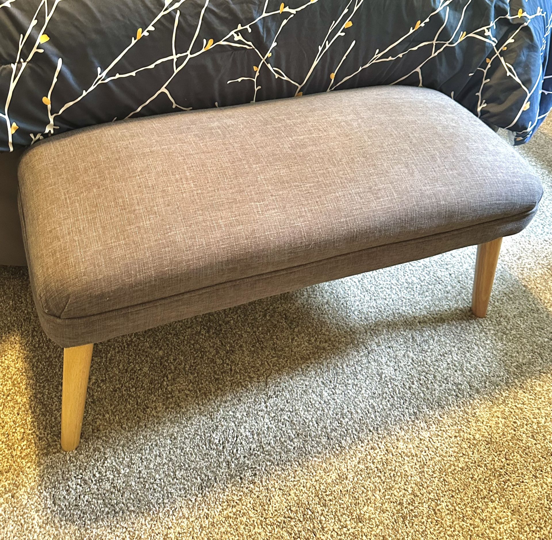 Gray Padded Bench