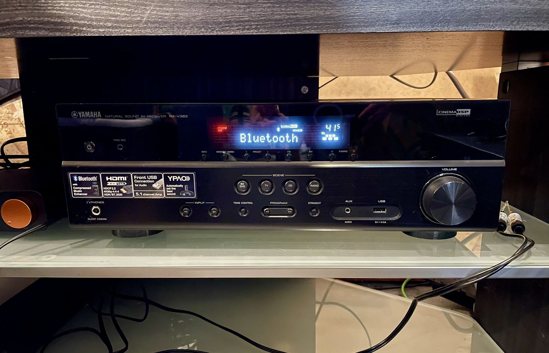 Yamaha 4k + Bluetooth AVR Receiver 70 Watts/Channel Amp with Remote