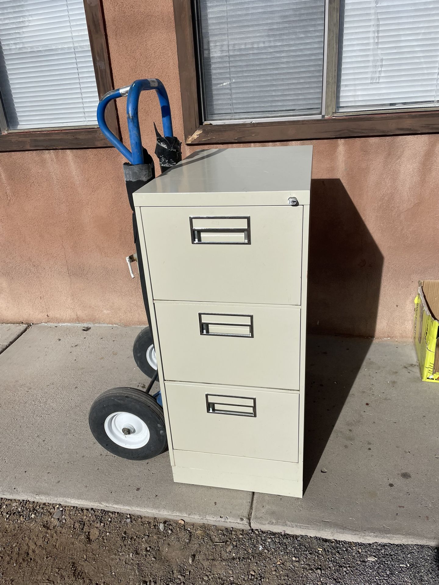 Three drawer file cabinet