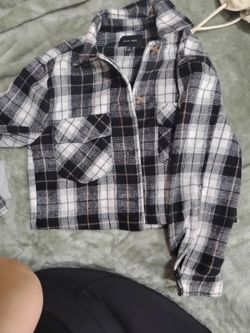 Black plaid shacket