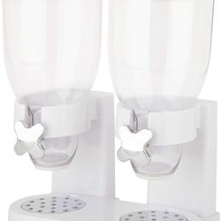 Zevro /GAT201C Indispensable Dry Food Dispenser, Dual Control, White/Chrome